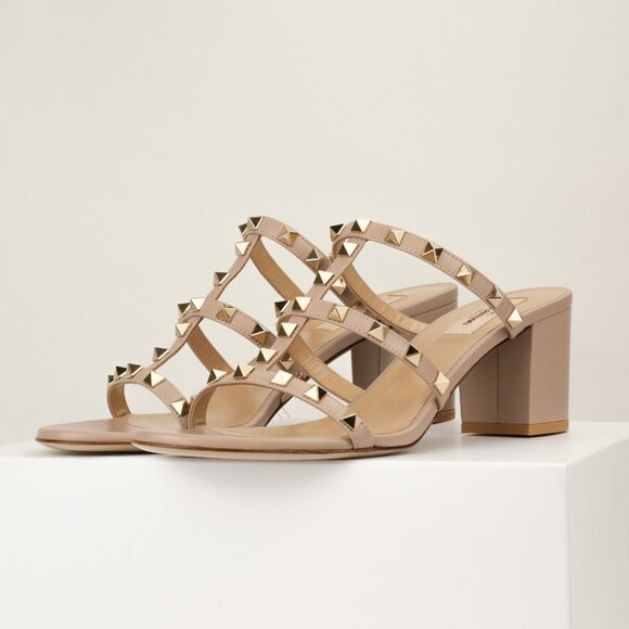 Valentino Garavani 60mm Rockstud Sandal, Poudre Tan, EU 40.5 - Picture 2 of 12
